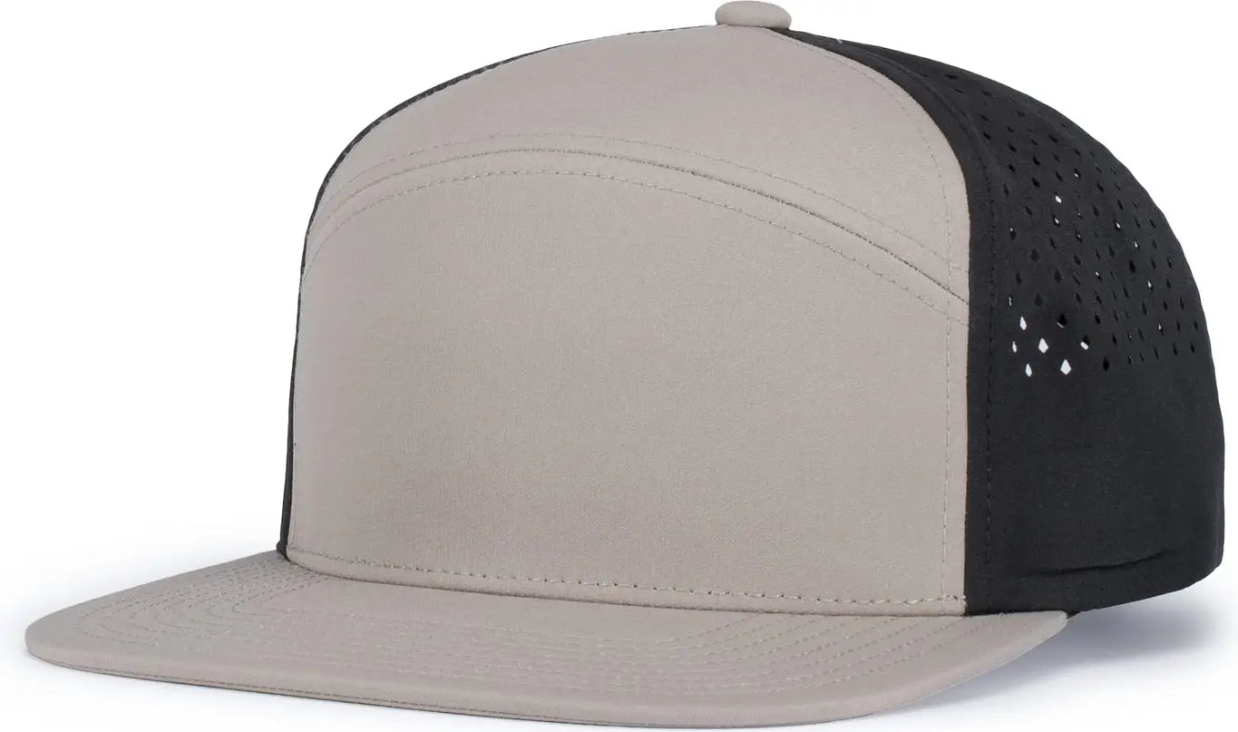 Pacific Headwear P788 Perforated 6-panel Arch Cap - Mink Black - one Size Fits Most