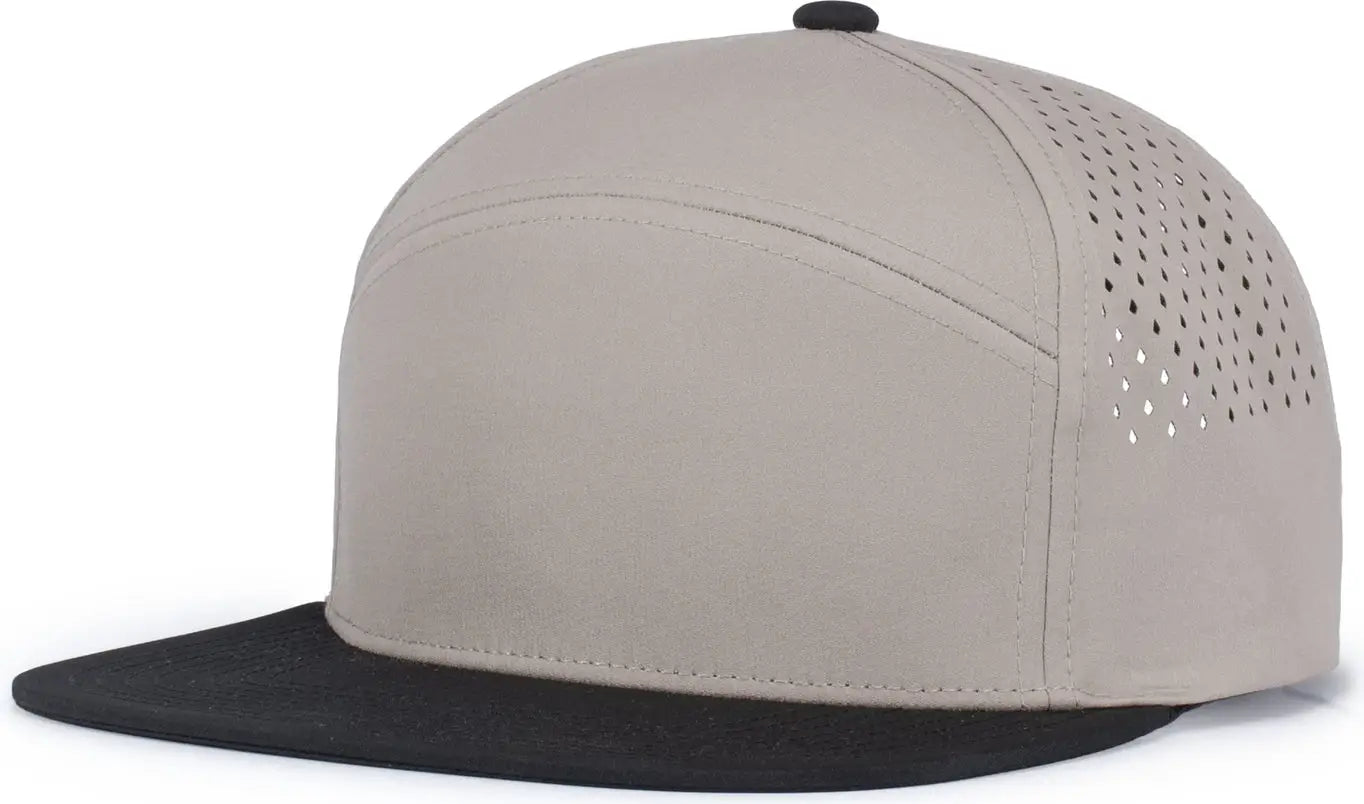 Pacific Headwear P788 Perforated 6-panel Arch Cap - Mink Black