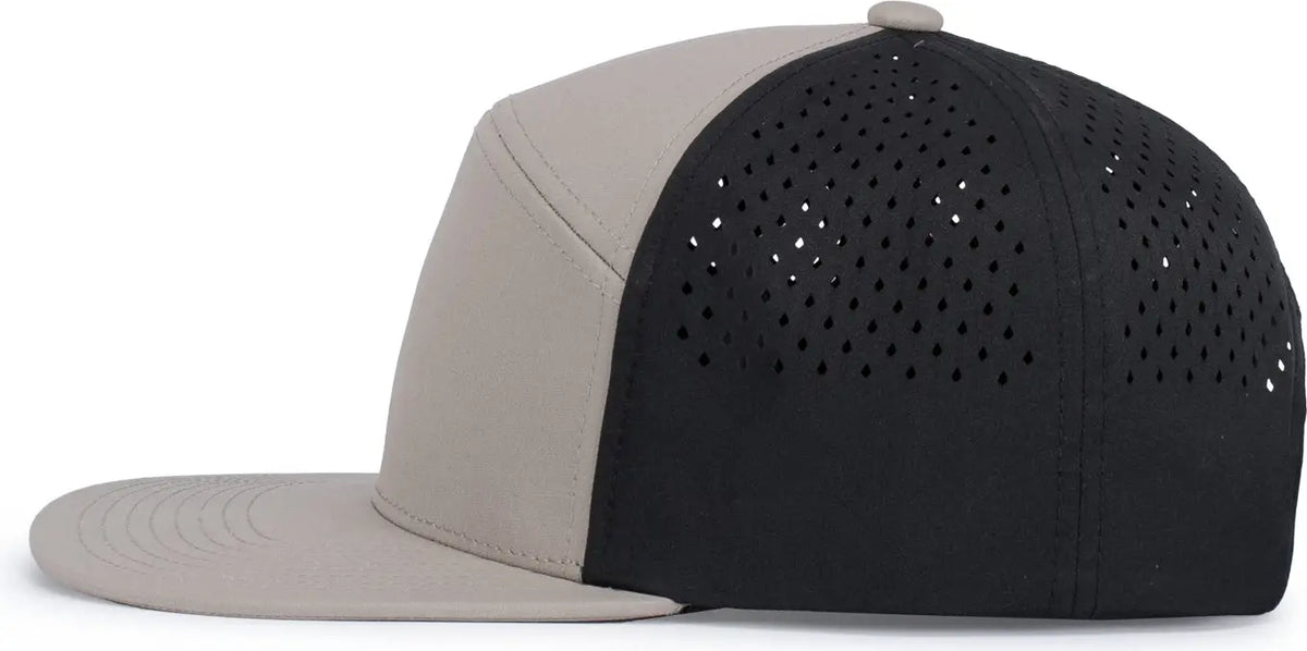 Pacific Headwear P788 Perforated 6-panel Arch Cap - Mink Black
