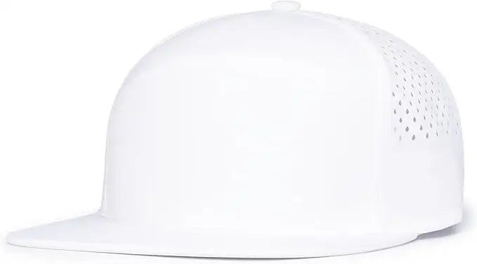 Pacific Headwear P788 Perforated 6-panel Arch Cap - White - 7’’ - 7 7/8’’