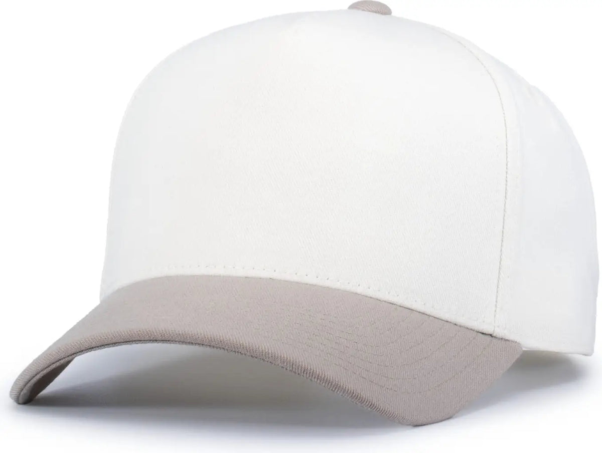Pacific Headwear P814 Heritage 5-panel Snapback Cap - Vintage White Khaki - one Size Fits Most