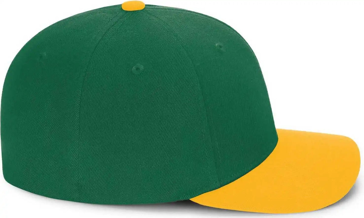 Pacific Headwear P821 Pro Wool Pacflex Cap Dark Green Gold