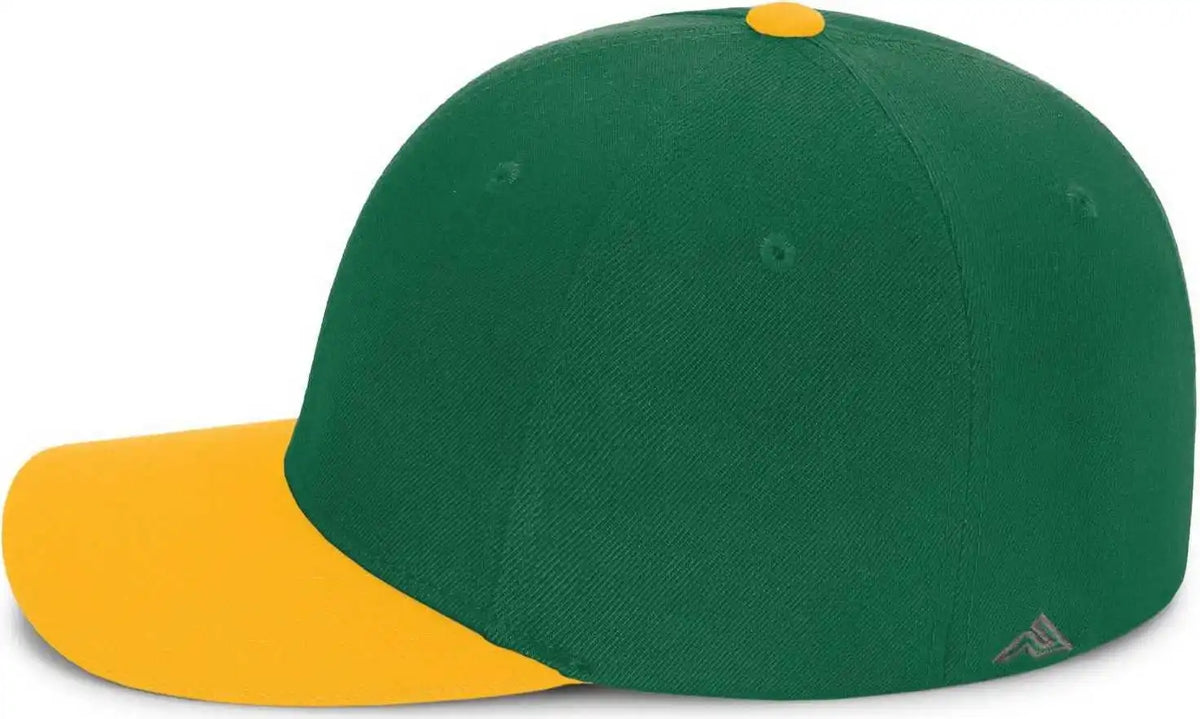Pacific Headwear P821 Pro Wool Pacflex Cap Dark Green Gold