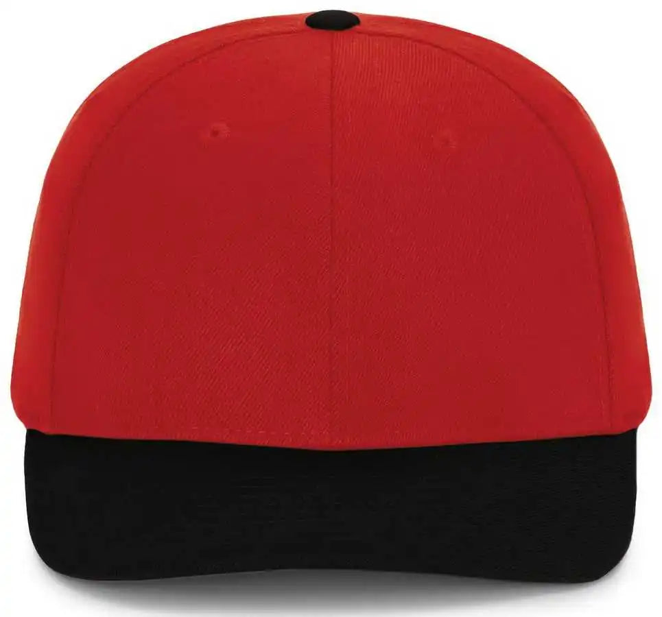 Pacific Headwear P821 Pro Wool Pacflex Cap - Red Black - 6 1/2’’ 7’’