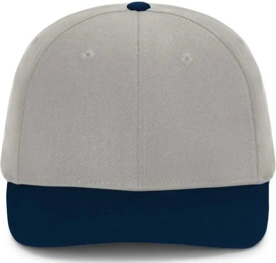 Pacific Headwear P821 Pro Wool Pacflex Cap - Silver Navy - Light Gary / 6 1/2’’ 7’’
