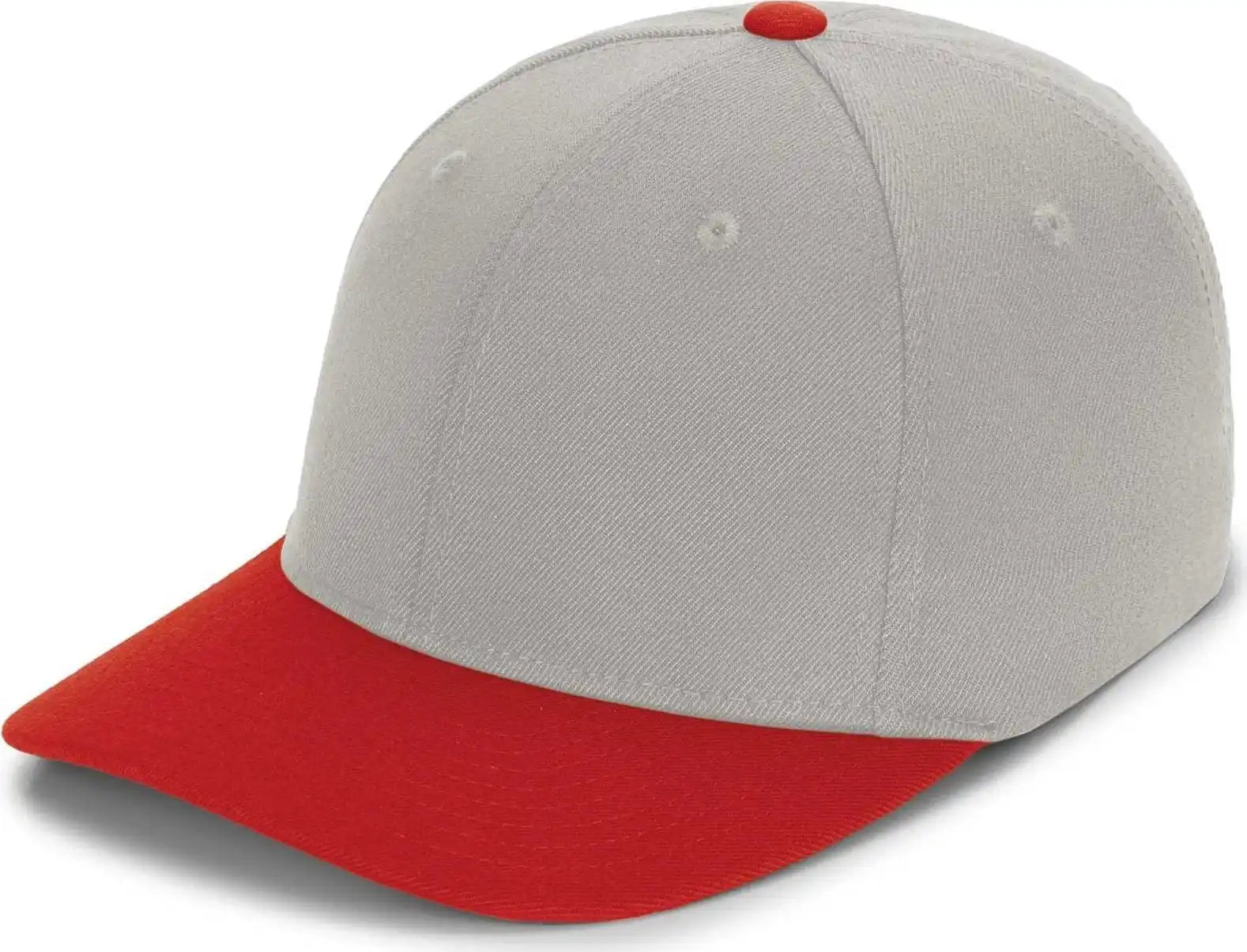 Pacific Headwear P821 Pro Wool Pacflex Cap - Silver Red - Light Gary / 6 1/2’’ 7’’