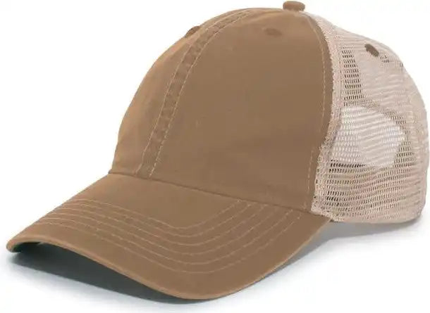 Pacific Headwear Sol302 Sofl Letr Cotton/poly Cap - Royal - Brown Tan / 7’’ - 7 7/8’’