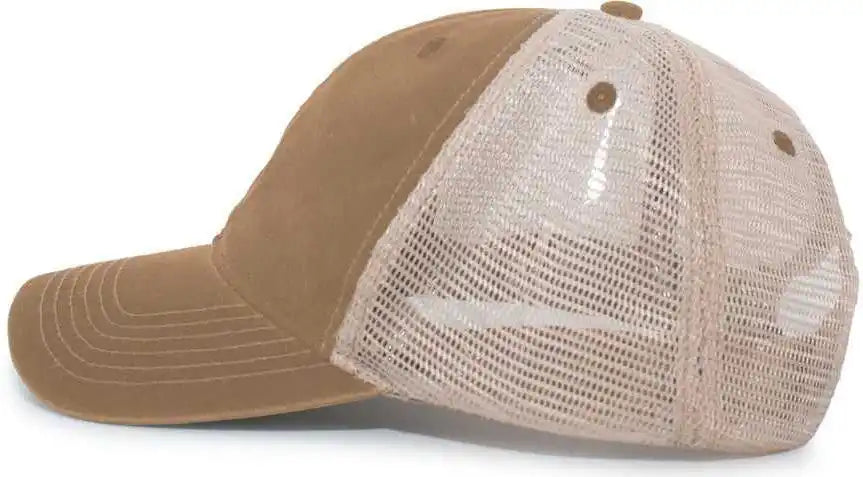 Pacific Headwear Sol302 Sofl Letr Cotton/poly Cap Royal Brown Tan / 7’’ 7 7/8’’