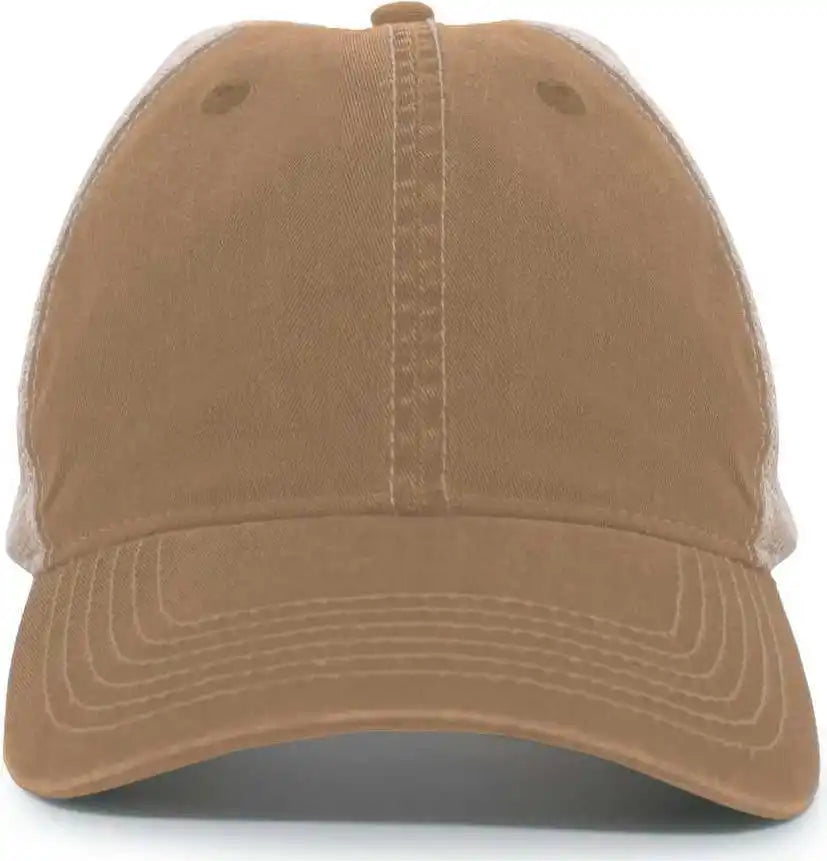 Pacific Headwear Sol302 Sofl Letr Cotton/poly Cap - Royal - Brown Tan / 7’’ - 7 7/8’’