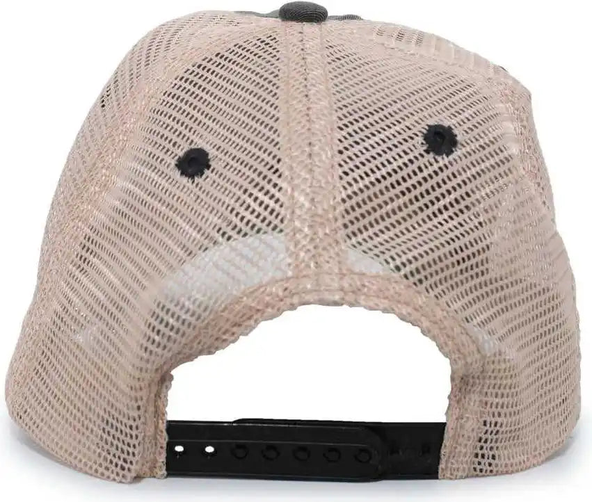 Pacific Headwear V37 Vintage Dirty Trucker Snapback Cap - Black Tan - 7’’ - 7 7/8’’