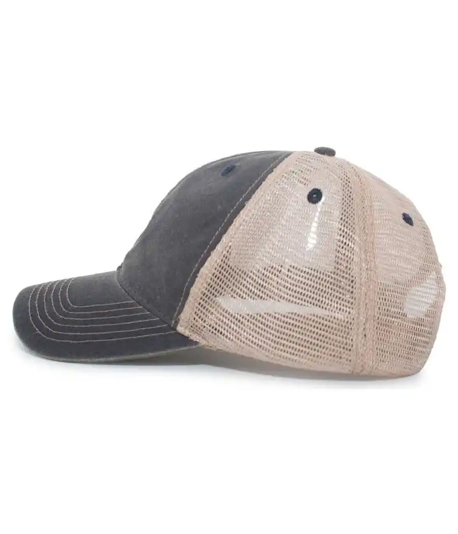 Pacific Headwear V37 Vintage Dirty Trucker Snapback Cap Navy Tan / 7’’ 7 7/8’’