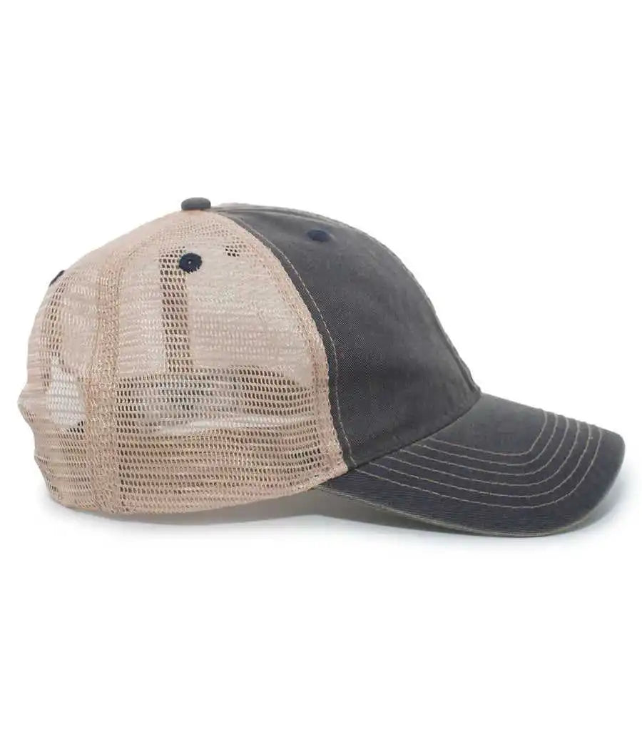 Pacific Headwear V37 Vintage Dirty Trucker Snapback Cap Navy Tan / 7’’ 7 7/8’’