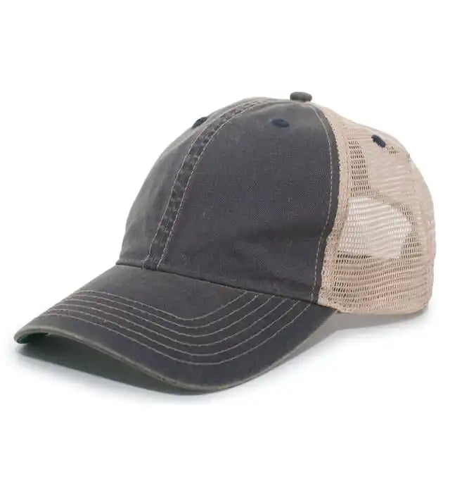 Pacific Headwear V37 Vintage Dirty Trucker Snapback Cap Navy Tan / 7’’ 7 7/8’’