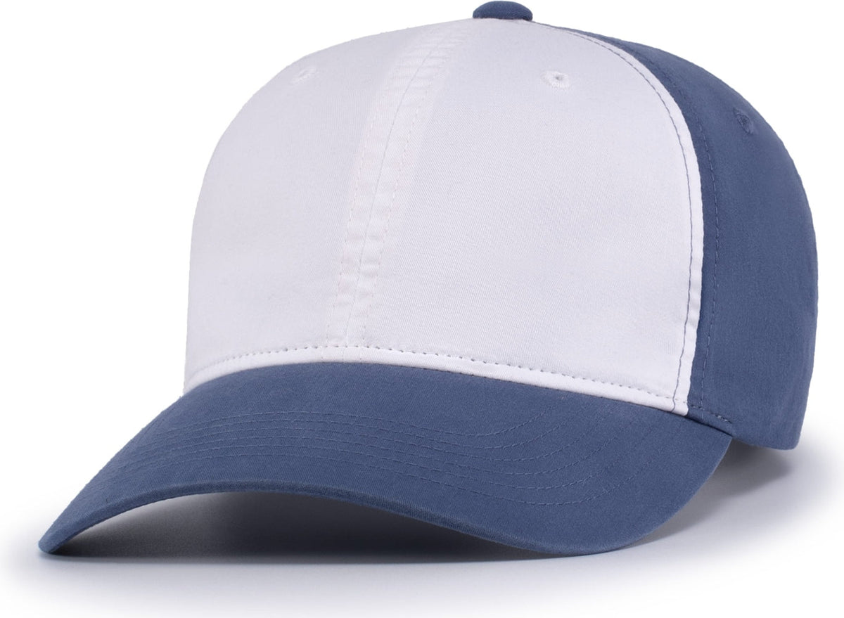 Pacific Headwear V57 Blank Vintage Buckle Strap Adjustable Cap - White Royal - Os