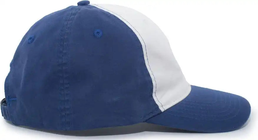 Pacific Headwear V57 Vintage Cotton Buckle Back Cap - Royal White - 7’’ - 7 7/8’’
