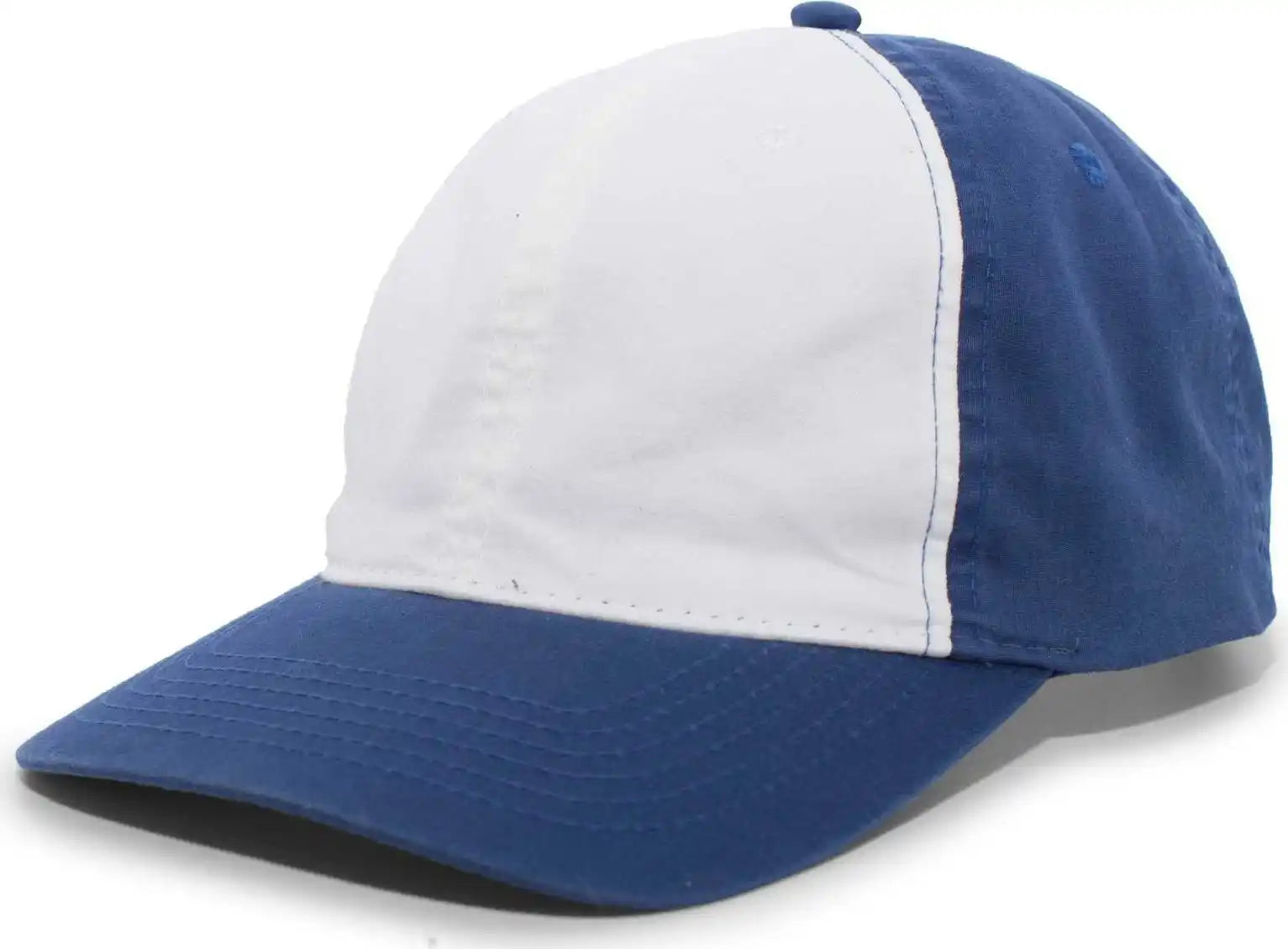 Pacific Headwear V57 Vintage Cotton Buckle Back Cap - Royal White - 7’’ - 7 7/8’’