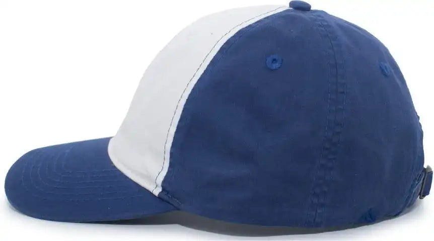 Pacific Headwear V57 Vintage Cotton Buckle Back Cap - Royal White - 7’’ - 7 7/8’’
