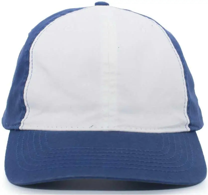 Pacific Headwear V57 Vintage Cotton Buckle Back Cap - Royal White