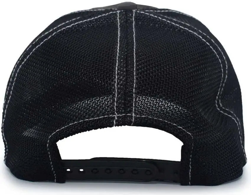 Pacific Headwear V67 Vintage Trucker Mesh Snapback Cap - Black - 7’’ - 7 7/8’’