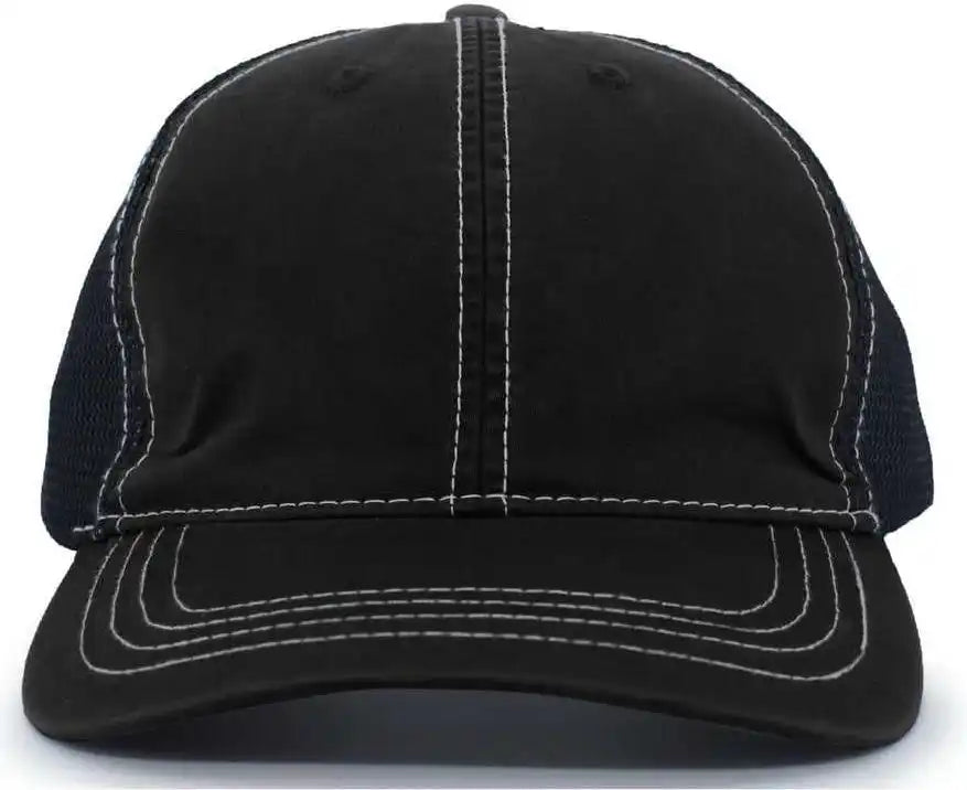 Pacific Headwear V67 Vintage Trucker Mesh Snapback Cap - Black - 7’’ - 7 7/8’’