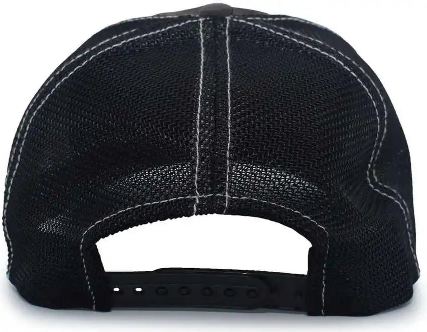 Pacific Headwear V67 Vintage Trucker Mesh Snapback Cap Black / 7’’ 7 7/8’’