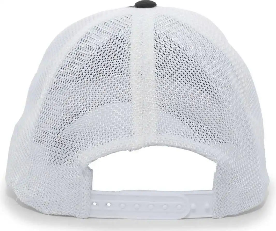 Pacific Headwear V67 Vintage Trucker Mesh Snapback Cap Black White / 7’’ 7 7/8’’