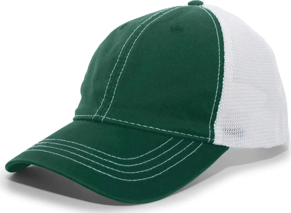 Pacific Headwear V67 Vintage Trucker Mesh Snapback Cap Dark Green White Forest / 7’’ 7 7/8’’