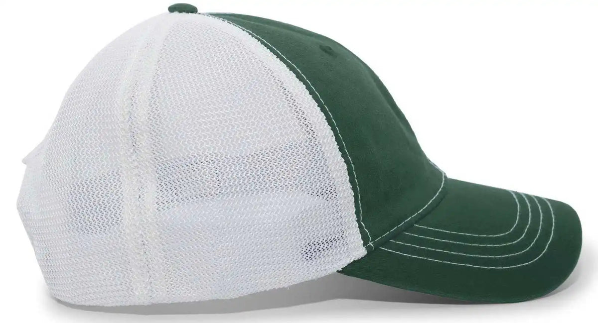 Pacific Headwear V67 Vintage Trucker Mesh Snapback Cap Dark Green White Forest / 7’’ 7 7/8’’
