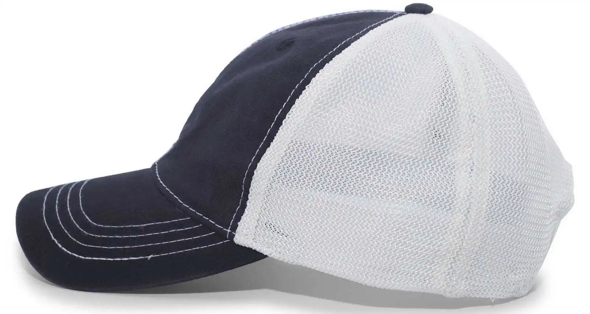 Pacific Headwear V67 Vintage Trucker Mesh Snapback Cap Navy White / 7’’ 7 7/8’’