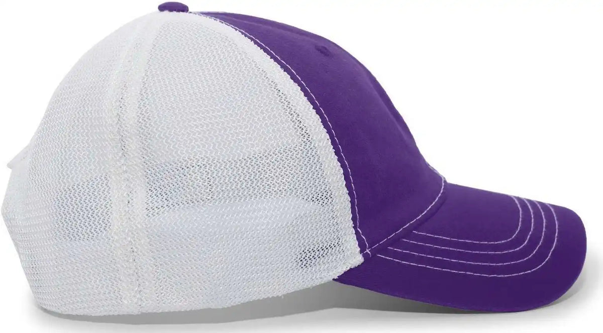 Pacific Headwear V67 Vintage Trucker Mesh Snapback Cap Purple White / 7’’ 7 7/8’’