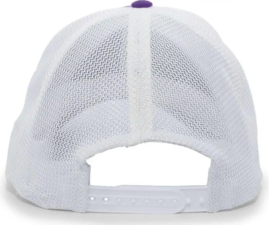 Pacific Headwear V67 Vintage Trucker Mesh Snapback Cap Purple White / 7’’ 7 7/8’’
