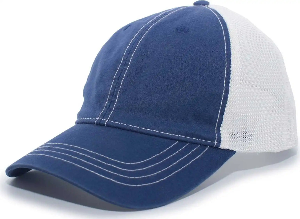Pacific Headwear V67 Vintage Trucker Mesh Snapback Cap Royal White / 7’’ 7 7/8’’