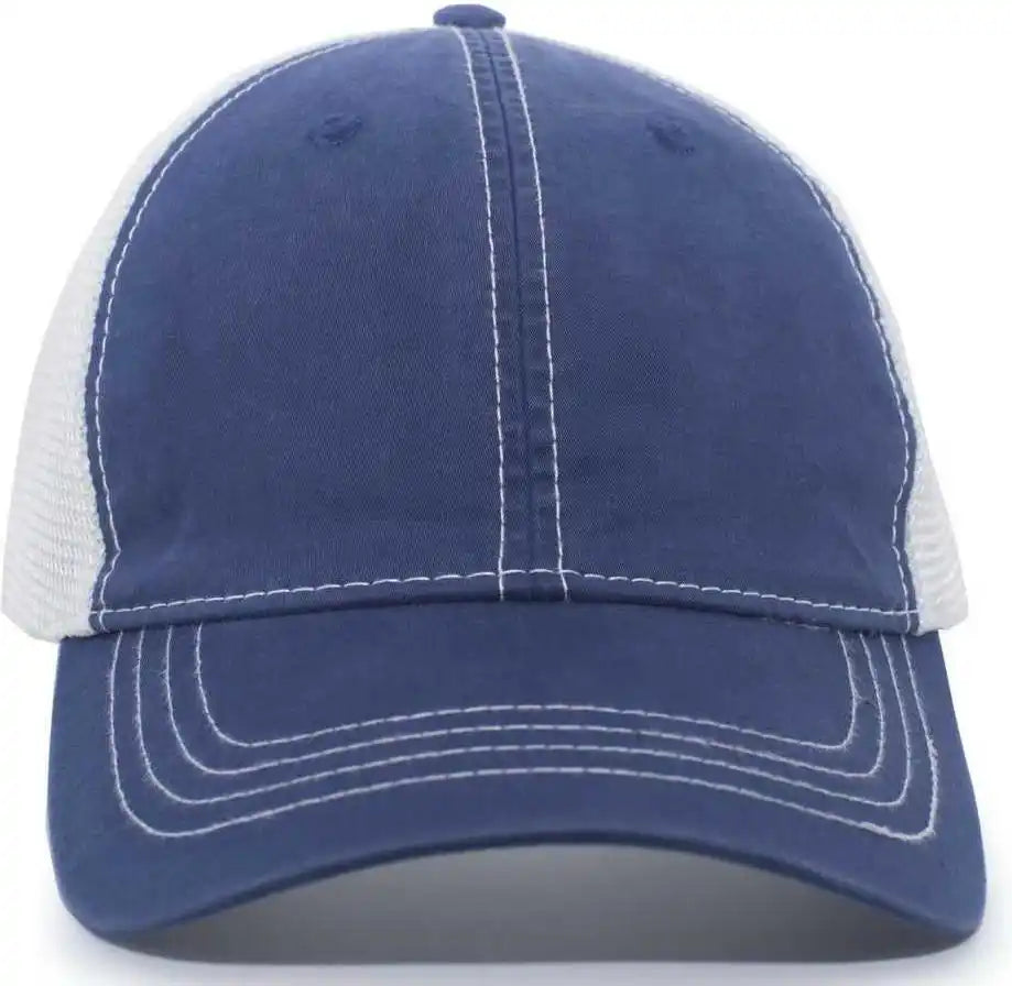 Pacific Headwear V67 Vintage Trucker Mesh Snapback Cap Royal White / 7’’ 7 7/8’’