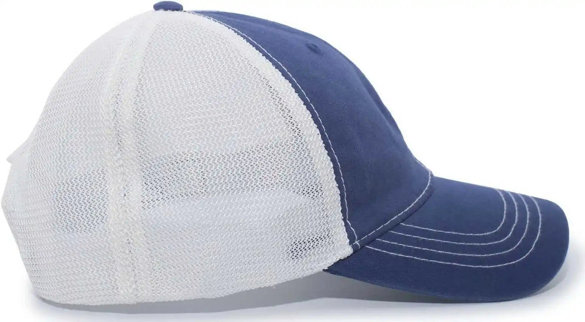 Pacific Headwear V67 Vintage Trucker Mesh Snapback Cap Royal White / 7’’ 7 7/8’’