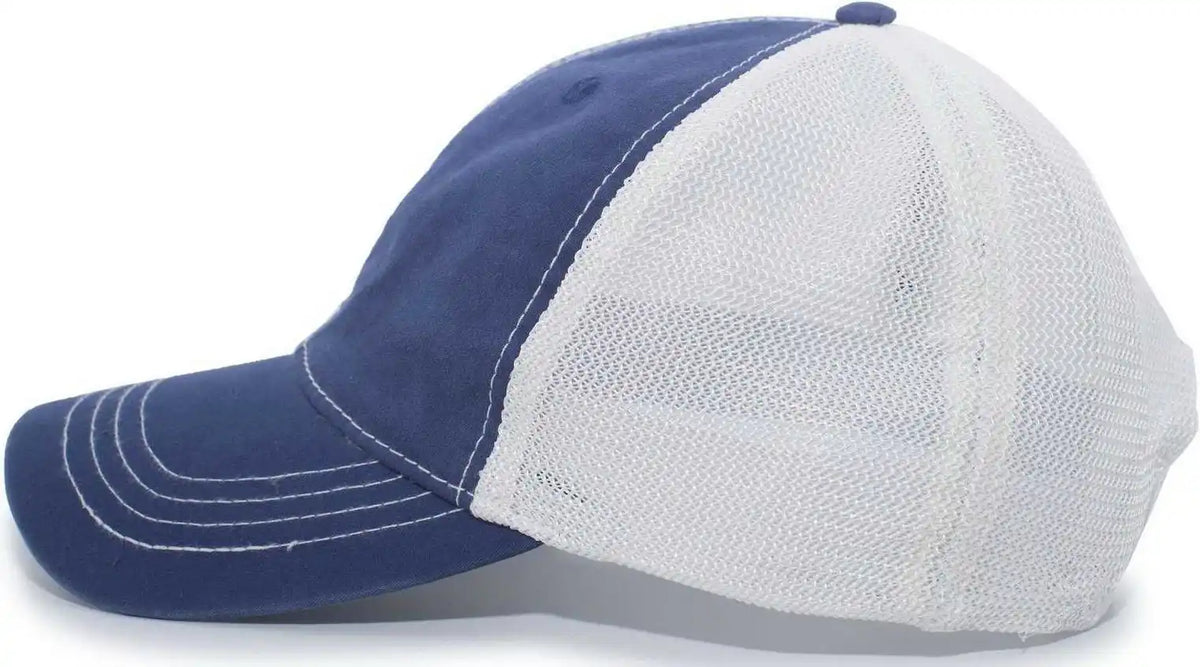 Pacific Headwear V67 Vintage Trucker Mesh Snapback Cap Royal White / 7’’ 7 7/8’’