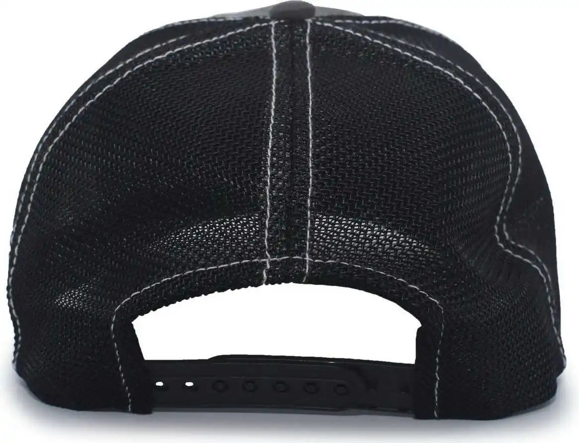 Pacific Headwear V67 Vintage Trucker Snapback Cap - Charcoal Black - 7’’ - 7 7/8’’
