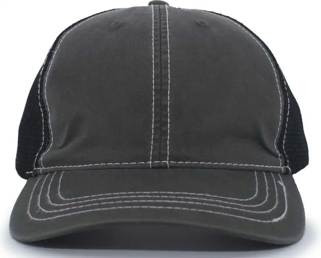 Pacific Headwear V67 Vintage Trucker Snapback Cap - Charcoal Black - 7’’ - 7 7/8’’
