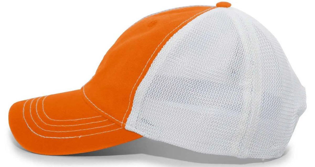 Pacific Headwear V67 Vintage Trucker Snapback Cap - Orange White - 7’’ - 7 7/8’’