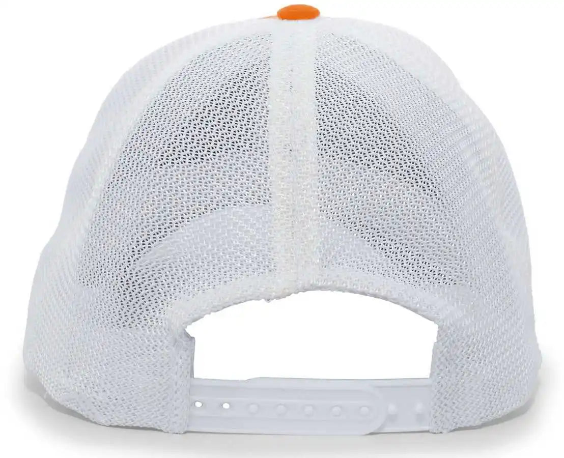 Pacific Headwear V67 Vintage Trucker Snapback Cap - Orange White - 7’’ - 7 7/8’’