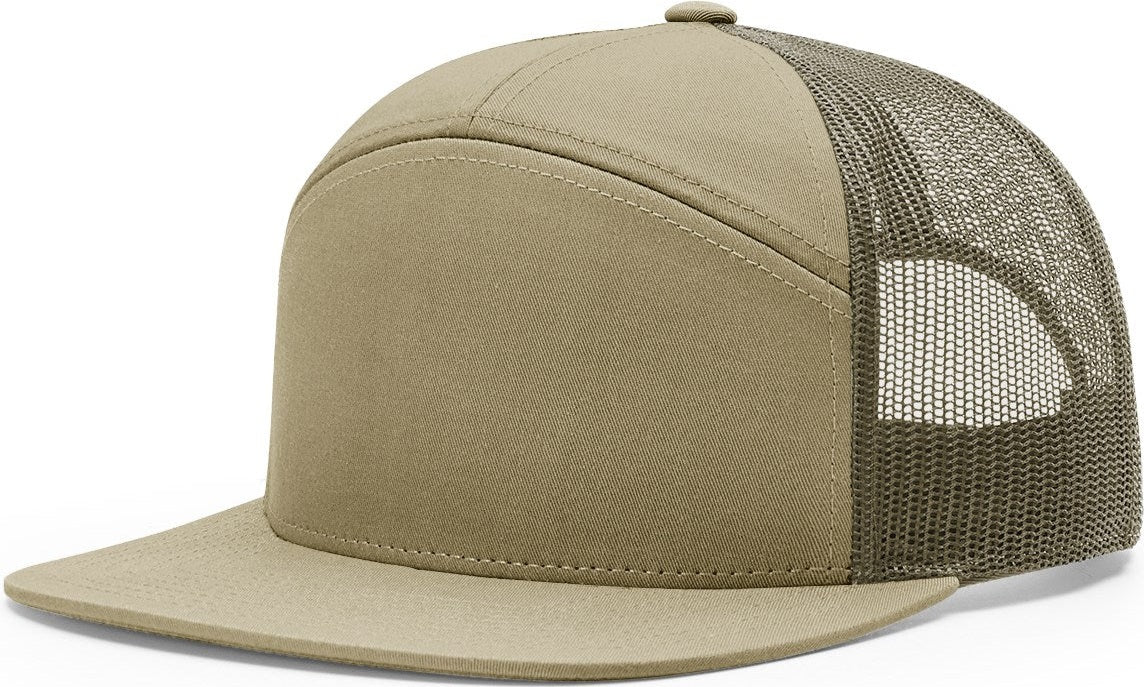 Pale Khaki/Loden 7 Panel Trucker