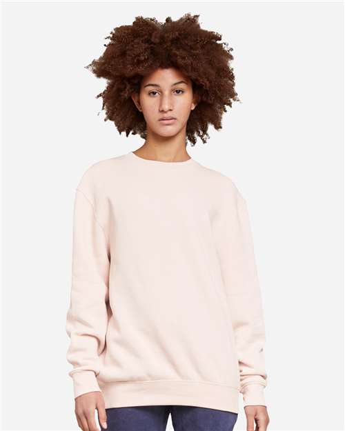 Rear View of Pale Pink Premium Crewneck Sweatshirt - LS14004
