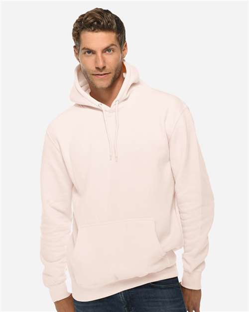Rear View of Pale Pink Premium Pullover Hooded Sweatshirt - LS14001