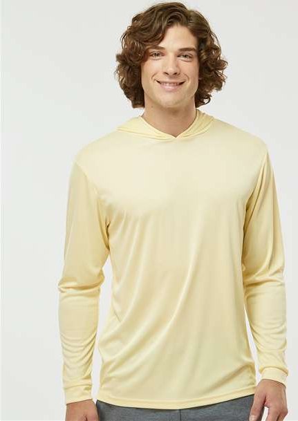 Pale Yellow Bahama Performance Hooded Long Sleeve T-Shirt - 220