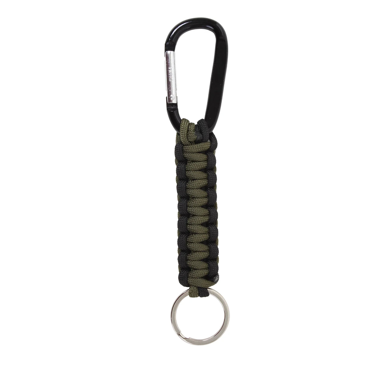 Paracord Keychain with Carabiner - Olive Drab / Black
