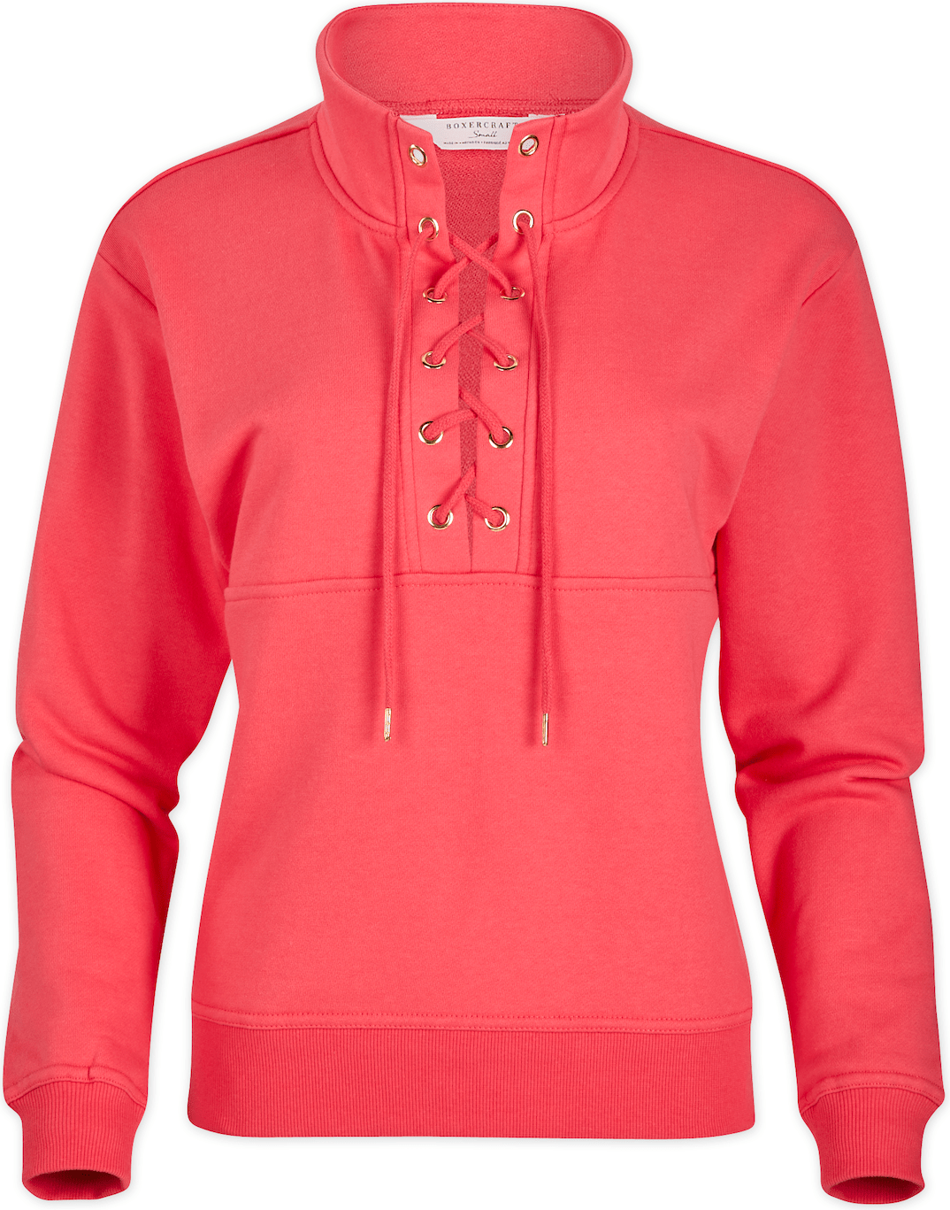 PARADISE BOXERCRAFT WOMEN'S  LS LACE UP PULLOVER  grouped