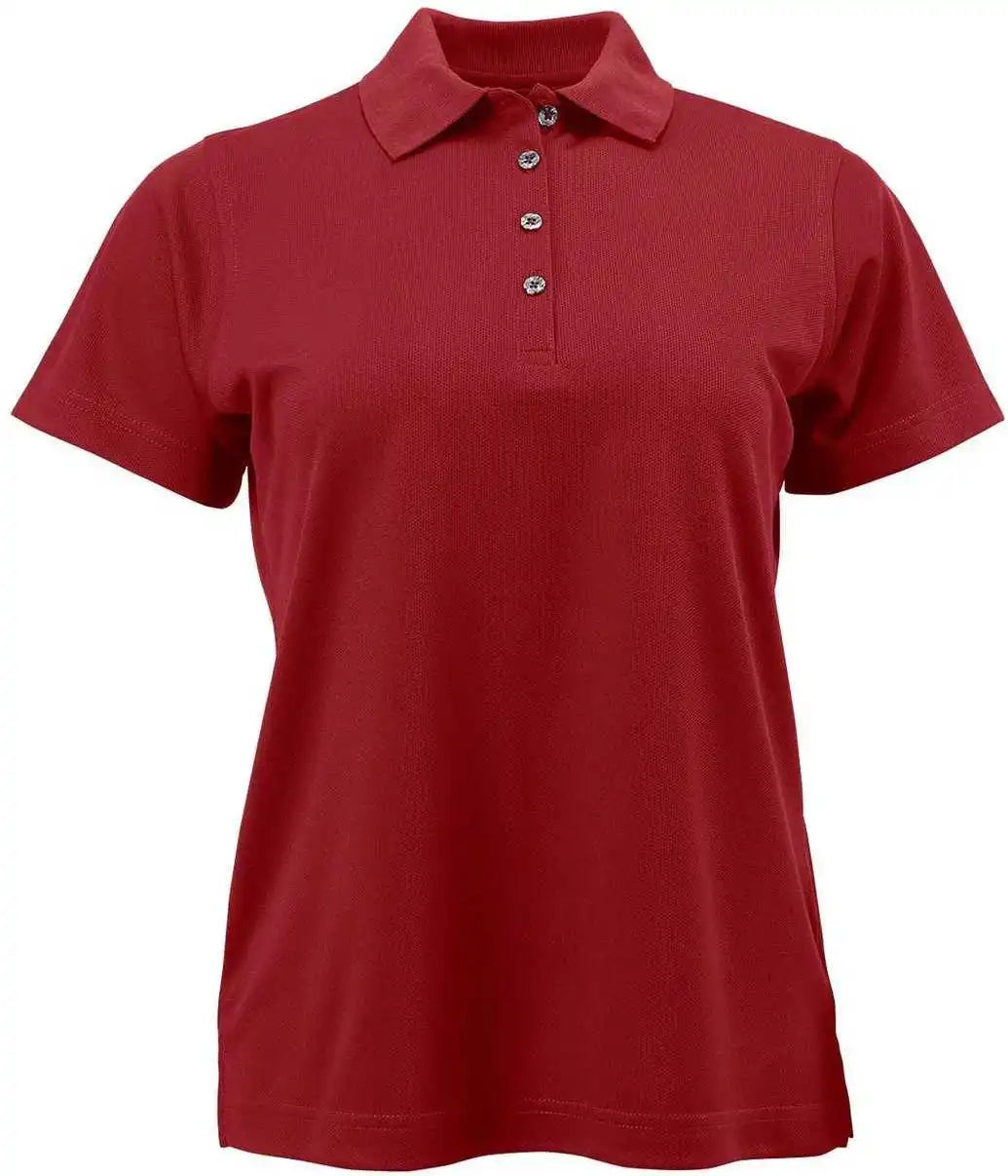 Paragon 104 Ladies Solid Mesh Polo - Cardinal