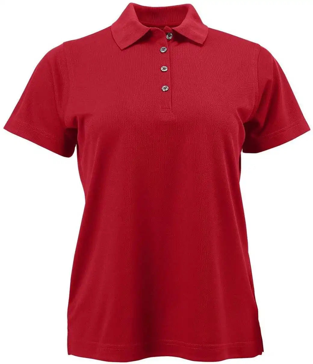 Paragon 104 Ladies Solid Mesh Polo - Red