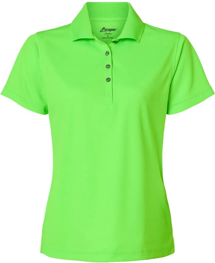 Paragon 104 Women’s Saratoga Performance Mini Mesh Polo - Neon Lime - Ladies Xs
