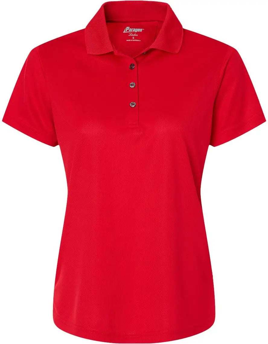 Paragon 104 Women’s Saratoga Performance Mini Mesh Polo - Red - Ladies Xs