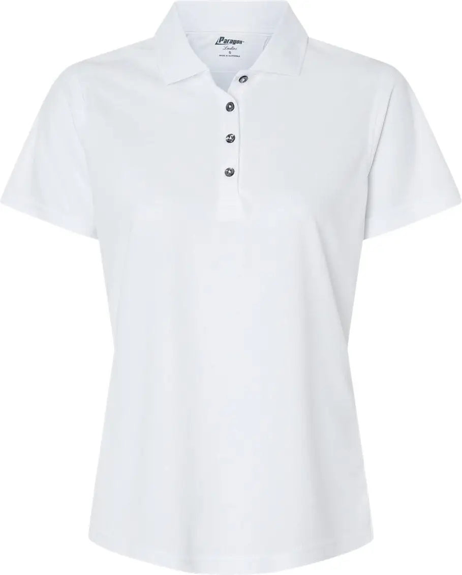 Paragon 104 Women’s Saratoga Performance Mini Mesh Polo - White - Ladies Xs